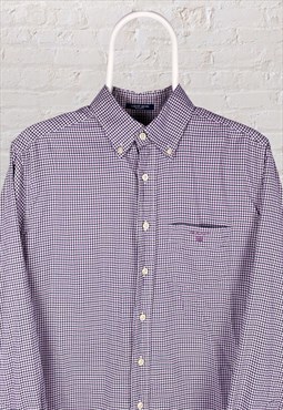 Vintage Gant Check Shirt Long Sleeved Oxford Medium