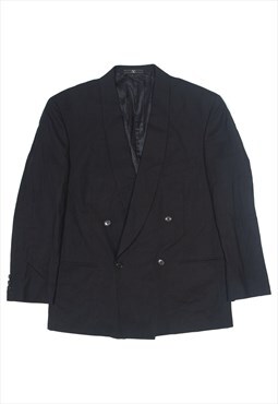VALENTINO Uomo Blazer Jacket Black Wool 90s Mens L