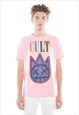 Short sleeve crew neck tee  "pastel logo" in candy pink