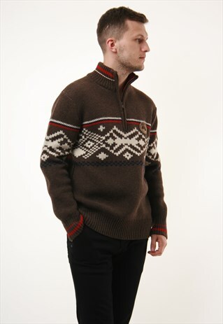 VINTAGE ROYALTY WOOL 1/4 ZIP KNITWEAR JUMPER 14502
