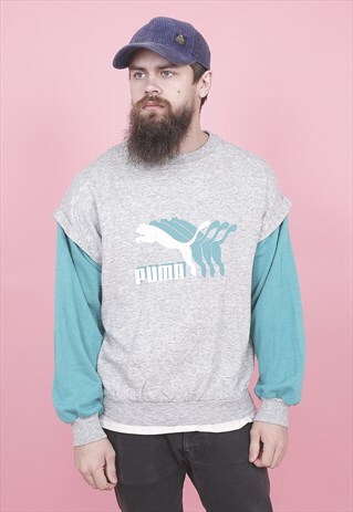 VINTAGE GREY PUMA SWEATSHIRT /R1101