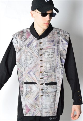 VINTAGE 70S BLACK ABSTRACT SHIRT