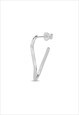 HAMMERED CHAIN 1 LINK EARRING SILVER