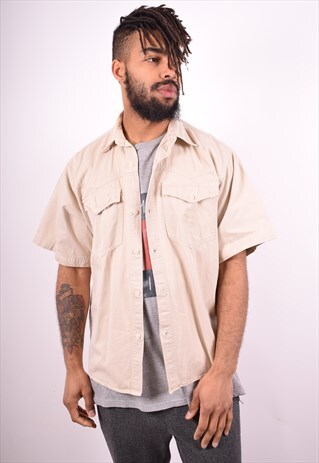 LEVI'S MENS VINTAGE SHIRT MEDIUM BEIGE 90'S