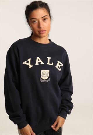 VINTAGE CHAMPION EMBROIDERED COLLEGE SWEATSHIRT