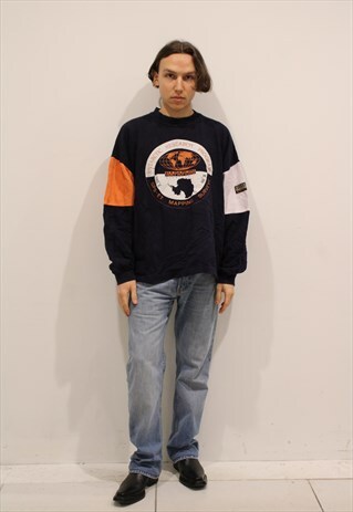 NAVY NAPAPIJRI PANELLED T-SHIRT