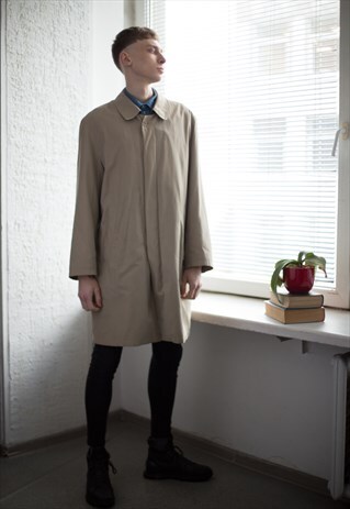 VINTAGE 80'S MINIMALIST CAMEL HIDDEN BUTTONS COAT