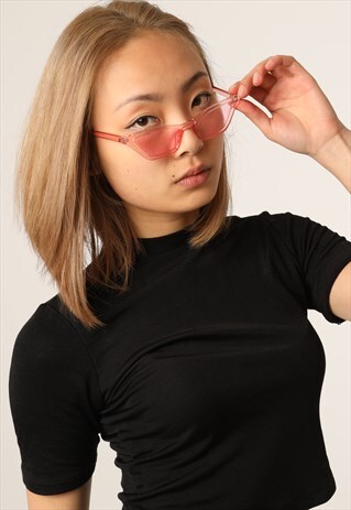 VINTAGE STYLE PINK SMALL CAT EYE SUNGLASSES