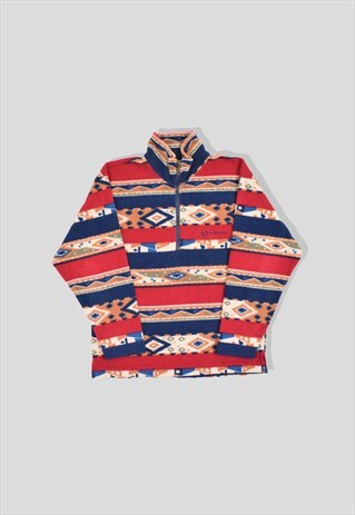 VINTAGE SERGIO TACCHINI CRAZY PATTERN 1/4 ZIP FLEECE