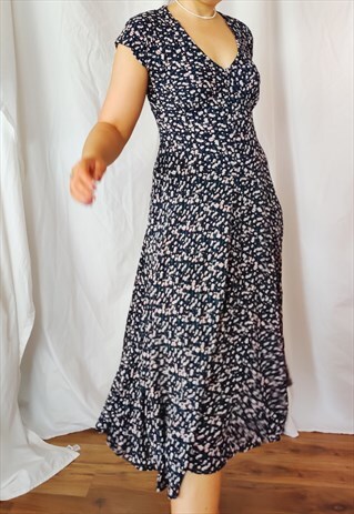 VINTAGE FLORAL MIDI DRESS
