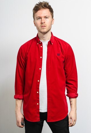 VINTAGE RALPH LAUREN CHAPS CORDUROY CORD SHIRT RED