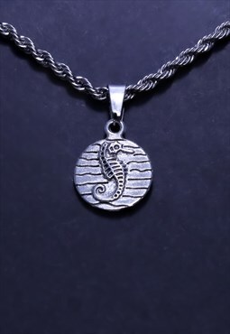 CRW Silver Sea Horse Necklace 