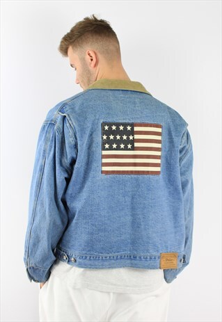 RALPH LAUREN POLO JEANS CORD BIG FLAG DENIM JACKET