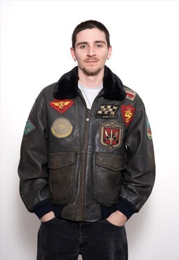 Vintage Top Gun 90s Leather Jacket