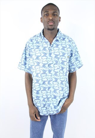 VINTAGE ABSTRACT 90'S PATTERNED SHIRT