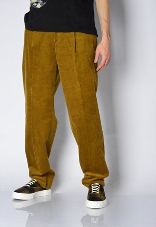 VINTAGE 80S KHAKI BROWN CORDUROY PANTS