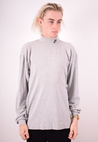 NIKE MENS VINTAGE TOP LONG SLEEVE LARGE GREY 90S