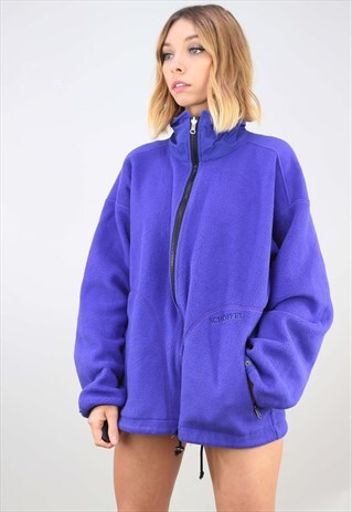 VINTAGE OVERSIZED PURPLE ZIP UP FESTIVAL FLEECE