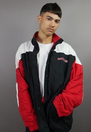 RED, WHITE & BLACK NIKE PUFFER COAT JACKET