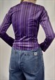 90'S VINTAGE TOP PURPLE LONG SLEEVE 