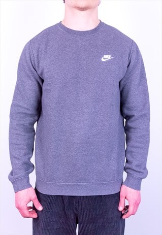 VINTAGE 90S NIKE SPELL OUT SWOOSH SWEATSHIRT GREY MEDIUM