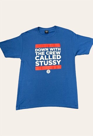 STUSSY VINTAGE DOWN WITH THE CREW T SHIRT M