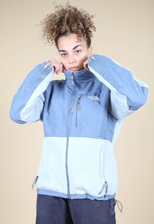THE NORTH FACE VINTAGE BLUE TWO TONE PANEL ZIP UP FLEECE