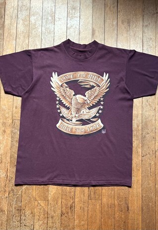 AMERICAN BIKER SINGLE STITCH T - SHIRT