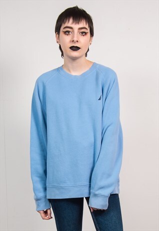 NAUTICA 90'S BABY BLUE OVERSIZED SWEATSHIRT