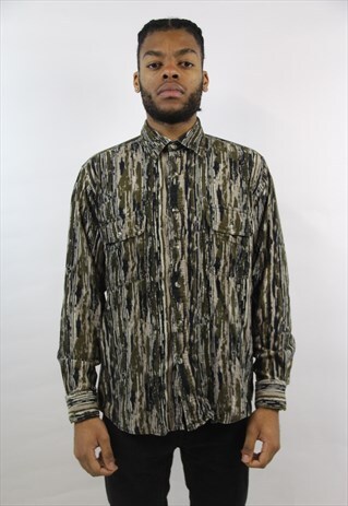 VINTAGE 90'S ABSTRACT PATTERNED CORD SHIRT