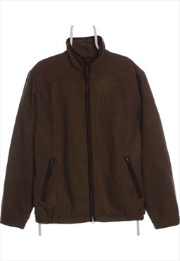 Nautica 90's Zip Up Warm Fleece Large Brown
