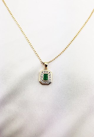 GREEN ZIRCON STONE NECKLACE