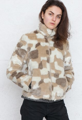 VINTAGE BROWN FRLENDLI FAUX FUR JACKET