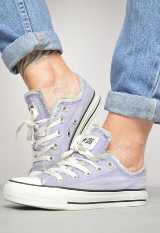 VINTAGE 90S CONVERSE PURPLE FRAYED OX SHOES PREPPY FESTIVAL