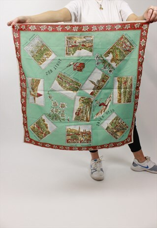 VINTAGE POSTCARD PATTERNED SCARF