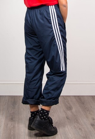 VINTAGE 90'S NAVY BLUE ADIDAS TRACKSUIT BOTTOMS