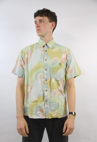 VINTAGE 90'S ABSTRACT PASTEL PATTERNED SHIRT