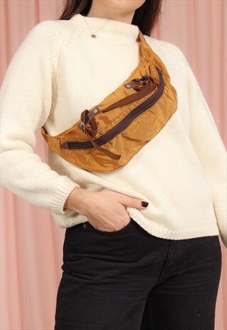 VINTAGE 90S MUSTARD NYLON BUM BAG