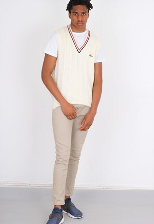 VINTAGE CREAM LACOSTE JUMPER