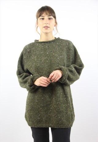 VINTAGE GREEN FLECK KNIT JUMPER
