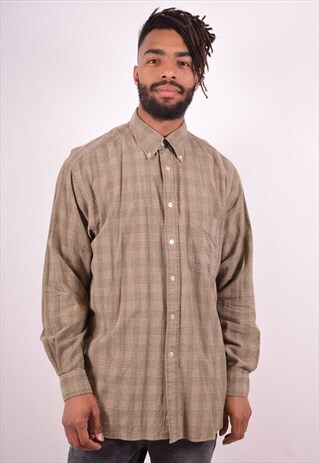 NAUTICA MENS VINTAGE SHIRT LARGE GREEN 90S