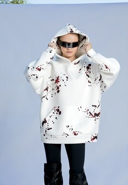 Blood Splatter Halloween Hoodie, Extra Oversized Hoodie