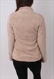 VINTAGE CALVIN KLEIN WOMENS FLEECE BEIGE JACKET 