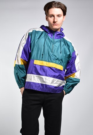 VINTAGE 90S PUMA HOODED WINDBREAKER PULLOVER