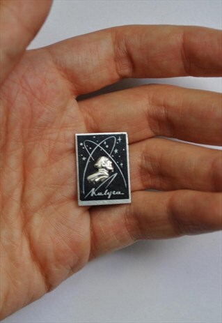 80S BLACK SPACE PIN, VINTAGE KALUGA BADGE