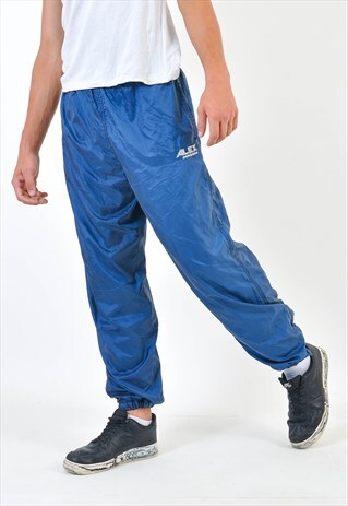 VINTAGE SHELL JOGGERS IN BLUE