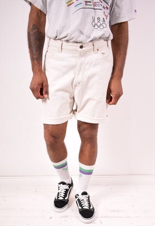 LEVI'S 550 MENS VINTAGE DENIM SHORTS W34 WHITE 90S