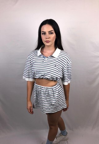 VINTAGE TOMMY HILFIGER REWORKED COORD IN WHITE STRIPED