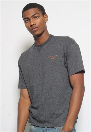 VINTAGE ADIDAS LOGO T-SHIRT GREY