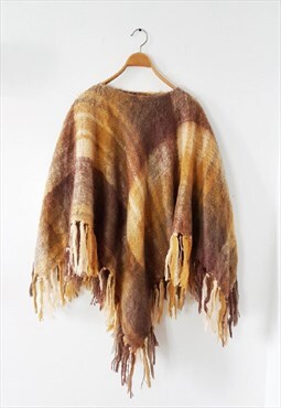 1970s Vintage Wool Poncho, Made in Italy